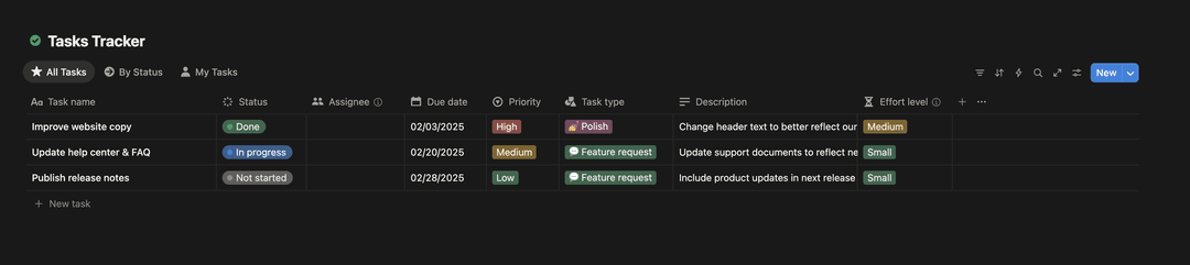 Demo Notion Database